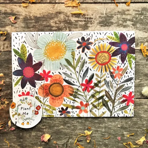 Plantable Seed Greeting Card, Blank Inside, Ideal For Birthdays & Just To Show You Care, Blank Inside